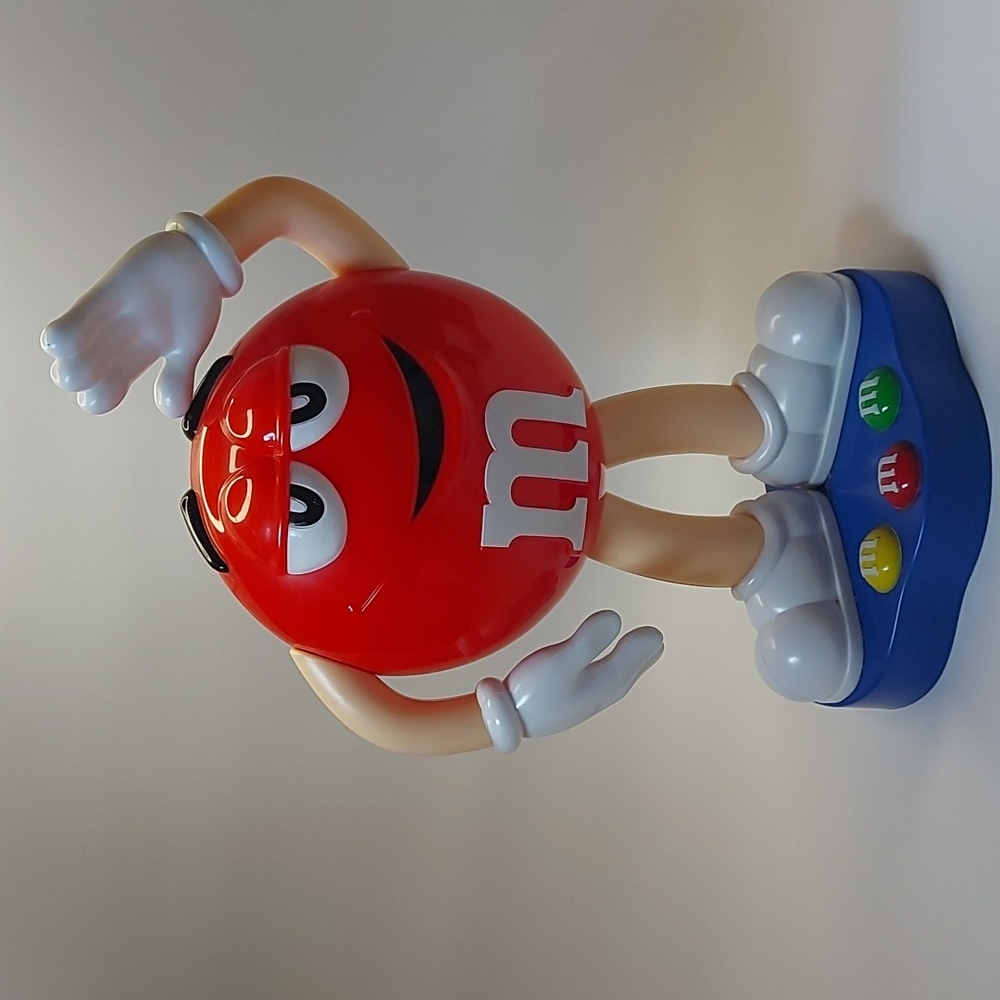 M&Ms 10" red candy dispenser from 2012, GUC